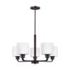 Generation Lighting 3128805-710 Canfield Five - Light Chandelier Hanging Modern Fixture, Bronze, 100 Total Watts, 14.5 Inch Height, 23.88 Inch Diameter, Steel Construction view 1