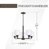Generation Lighting 3128805-710 Canfield Five - Light Chandelier Hanging Modern Fixture, Bronze, 100 Total Watts, 14.5 Inch Height, 23.88 Inch Diameter, Steel Construction view 3