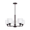 Generation Lighting 3128805-710 Canfield Five - Light Chandelier Hanging Modern Fixture, Bronze, 100 Total Watts, 14.5 Inch Height, 23.88 Inch Diameter, Steel Construction view 4