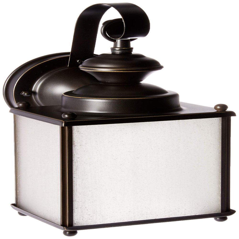 Generation Lighting 84570-71 Jamestowne Outdoor Wall Sconce, 100 Watts, Antique Bronze, one Light Medium, 12.5 Inch Height, 5.25 Inch Wide, Brass Construction, Frosted Seeded Glass Panels