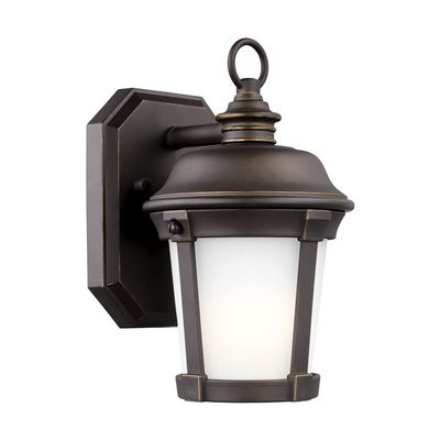 Generation Lighting 8550701-71 Small One Light Outdoor Wall Lantern, Antique Bronze, 1-Light, cETL Listed, Safety Rated for Wet Locations, Aluminum Construction, LED Compatible