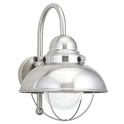 Generation Lighting 887193S-98 Sebring Transitional Large LED Light Outdoor Wall Lantern Outside Fixture, Brushed Stainless Finish