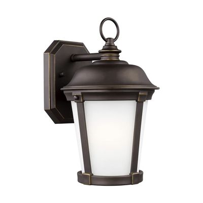 Generation Lighting 8650701-71 Medium One Light Outdoor Wall Lantern, Antique Bronze, 9 Total Watts, 12.25 Inch Height, 7.875 Inch Wide, StoneStrong Construction