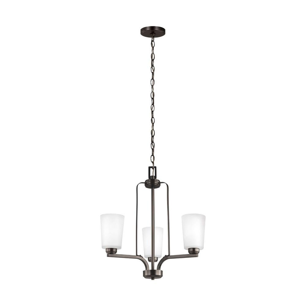 Generation Lighting 3-Light Franport Traditional Chandelier Bronze 3128903-710, Modern Ceiling Light Fixture for Room Decor, Chandelier for Dining Room or Living Room Can Use LED Light Bulbs