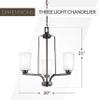 Generation Lighting 3-Light Franport Traditional Chandelier Bronze 3128903-710, Modern Ceiling Light Fixture for Room Decor, Chandelier for Dining Room or Living Room Can Use LED Light Bulbs view 3