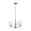 Generation Lighting 3128803-962 Contemporary Modern Three Light Chandelier from Seagull - Canfield Collection in Pewter, Nickel, Silver Finish, 300 Total Watts, 13.12 Inch Height view 1