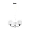 Generation Lighting 3128803-962 Contemporary Modern Three Light Chandelier from Seagull - Canfield Collection in Pewter, Nickel, Silver Finish, 300 Total Watts, 13.12 Inch Height view 2