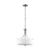 Generation Lighting 3128803-962 Contemporary Modern Three Light Chandelier from Seagull - Canfield Collection in Pewter, Nickel, Silver Finish, 300 Total Watts, 13.12 Inch Height view 3