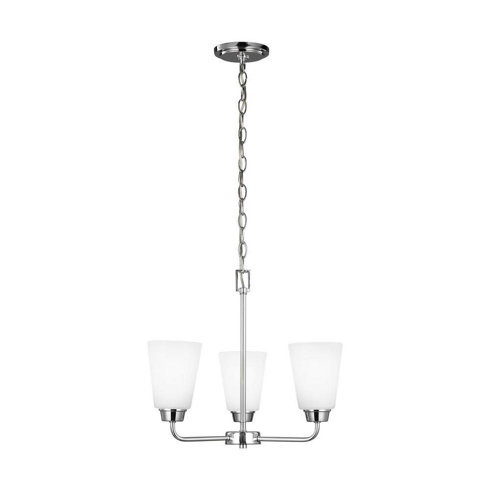 Generation Lighting 3115203-05 Kerrville Three - Light Chandelier Hanging Modern Fixture, Chrome