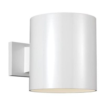 Sea Gull Lighting Generation Lighting 8313997S-15 Contemporary Modern LED Wall Sconce from Seagull-Outdoor Cylinders Collection in White Finish, Large