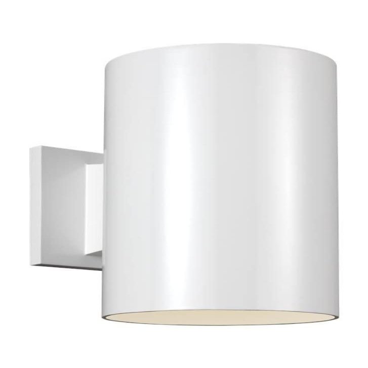 Sea Gull Lighting Generation Lighting 8313997S-15 Contemporary Modern LED Wall Sconce from Seagull-Outdoor Cylinders Collection in White Finish, Large