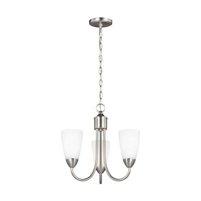 Generation Lighting 3120203-962 Seville Three Light Chandelier, Brushed Nickel Finish