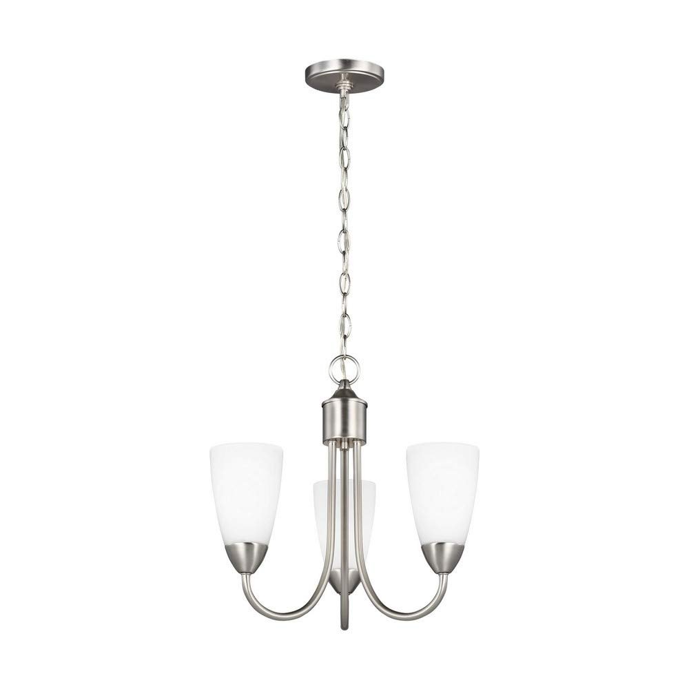 Generation Lighting 3120203-962 Seville Three Light Chandelier, Brushed Nickel Finish