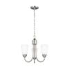 Generation Lighting 3120203-962 Seville Three Light Chandelier, Brushed Nickel Finish view 1