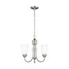 Generation Lighting 3120203-962 Seville Three Light Chandelier, Brushed Nickel Finish view 2