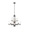 Generation Lighting 3128909-710 Franport Nine - Light Chandelier Hanging Modern Fixture, Bronze view 1