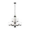 Generation Lighting 3128909-710 Franport Nine - Light Chandelier Hanging Modern Fixture, Bronze view 4