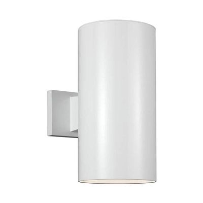 Generation Lighting 8413897S-15 Outdoor Cylinders Small LED Wall Lantern, White Finish