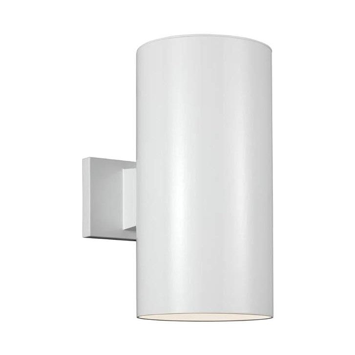 Generation Lighting 8413897S-15 Outdoor Cylinders Small LED Wall Lantern, White Finish