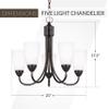 Generation Lighting 3120205-710 Seville Five - Light Chandelier Hanging Modern Fixture, Bronze, 9 Total Watts, 17.5 Inch Height, 21 Inch Diameter, Steel Construction view 3