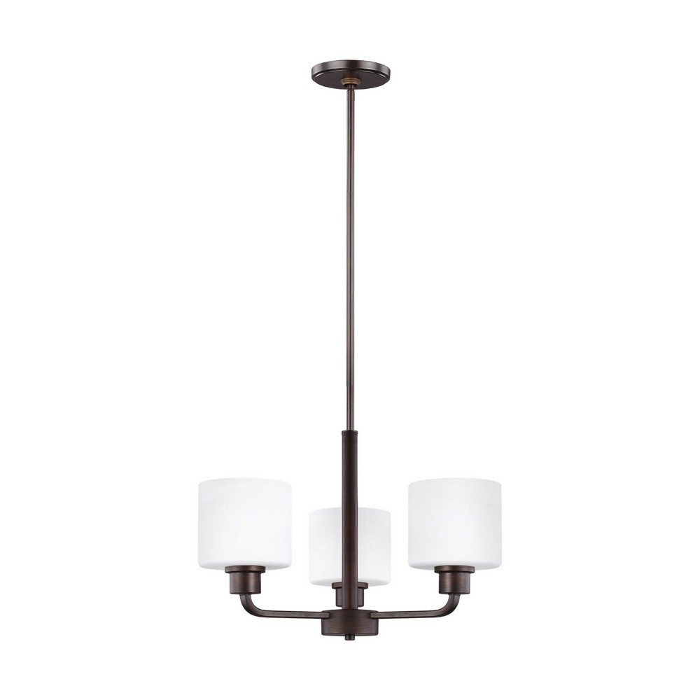 Generation Lighting 3128803EN3-710 Canfield Three - Light Chandelier Hanging Modern Fixture, Bronze