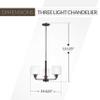Generation Lighting 3128803EN3-710 Canfield Three - Light Chandelier Hanging Modern Fixture, Bronze view 3