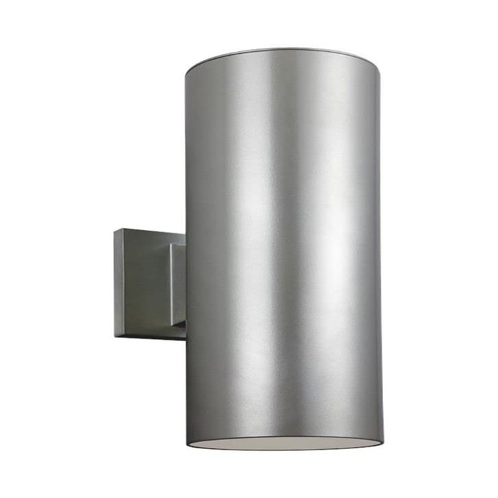 Sea Gull Lighting Generation Lighting 8413897S-753 Contemporary Modern LED Wall Sconce from Seagull-Outdoor Cylinders Collection in Pewter, Silver Finish, 14 1/4" H, Painted Brushed Nickel