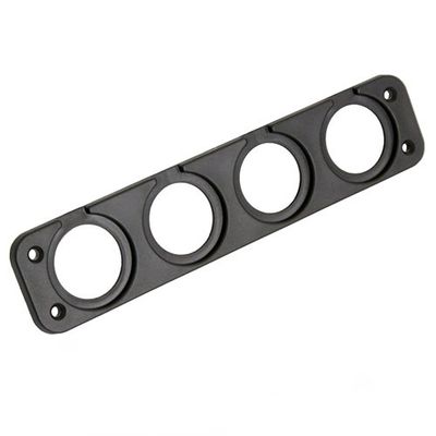 Valley Enterprises Four Hole (1.25 inch Diameter) Wide Panel Mount for use with DC Power Meters, Switches, Gauges, Plugs, Amateur Radio Go Box Kits
