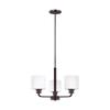 Generation Lighting 3128803-710 Transitional Three Light Chandelier from Seagull - Canfield Collection in Bronze/Dark Finish, 300 Total Watts, 13.12 Inch Height view 1