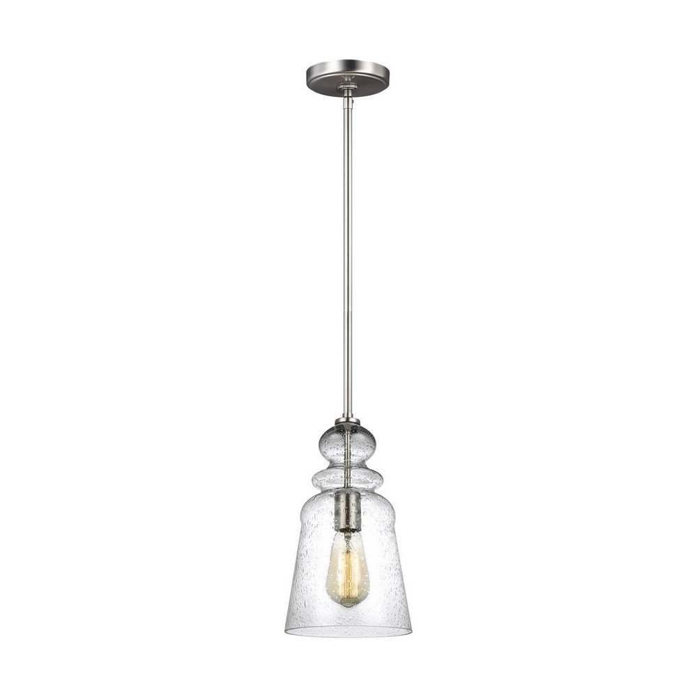 Sea Gull Lighting 6536901-962 Kea One-Light Pendant Hanging Modern Light Fixture, Brushed Nickel Finish