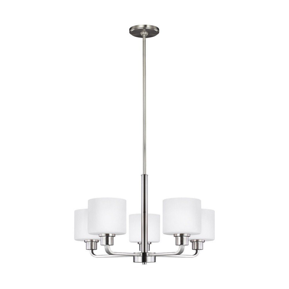 Generation Lighting 3128805EN3-962 Canfield Five Light Chandelier, Brushed Nickel Finish