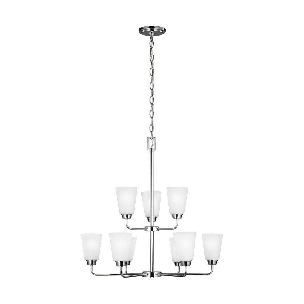 Generation Lighting 3115209EN3-05 Kerrville Nine - Light Chandelier Hanging Modern Fixture, Chrome
