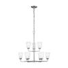 Generation Lighting 3115209EN3-05 Kerrville Nine - Light Chandelier Hanging Modern Fixture, Chrome view 1