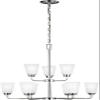 Generation Lighting 3115209EN3-05 Kerrville Nine - Light Chandelier Hanging Modern Fixture, Chrome view 2