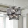 USUT Antique Bronze 8-Light Double Round Crystal Chandelier view 1