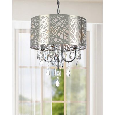 USUT 4-Light Chrome Crystal Chandelier