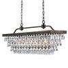 USUT Antique Copper 4-Light Rectangular Crystal Chandelier view 2