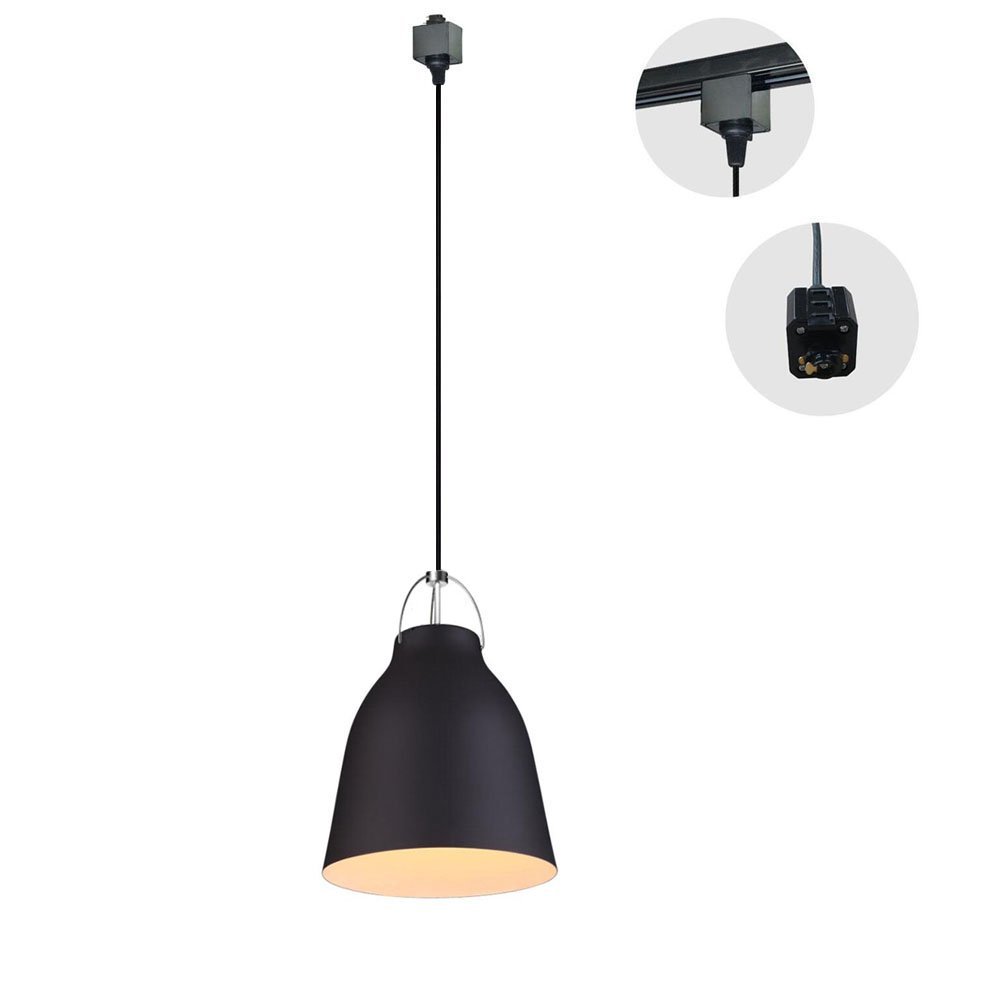 Kiven 1-Light H-Type 3 Wire Metal Pail Track Light Pendants Length 3.3 Ft Restaurant Chandelier Deco Chandelier Instant Pendant Fixture ,Bulb Not Include,Industrial Pendant Lamp (TB0263-B)