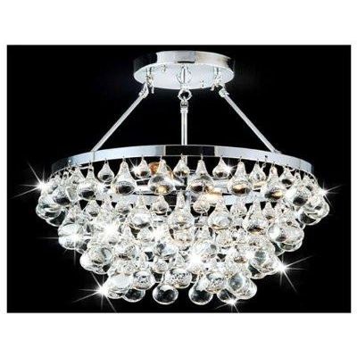 USUT Designer 5-Light Chrome Semi Flushmount Chandelier