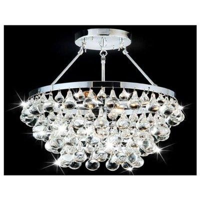 USUT Designer 5-Light Chrome Semi Flushmount Chandelier
