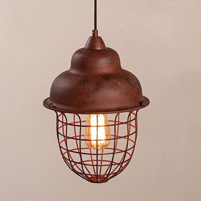 Kiven H-Type 3 Wire Vintage Rusty Track Light Pendants Length 4.9 Ft Restaurant Chandelier Deco Chandelier Instant Pendant Fixture ,Bulb Not Include,Retro Industrial Pendant Lamp(TB0266-B)