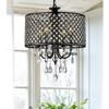 USUT Antique Black 4-Light Round Crystal Chandelier view 1