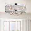USUT 4-Light Round Chrome Flush Mount Chandelier view 2