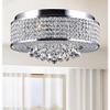USUT 4-Light Round Chrome Flush Mount Chandelier view 3