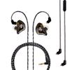 BASN Professional in Ear Monitor Headphones for Singers Drummers Musicians with MMCX Connector IEM Earphones (Pro Clear Brown) view 1