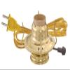 B&P Lamp #2 Burner, Brass Plated, Brown Cord, 3-Terminal W/Bottom Lite view 1
