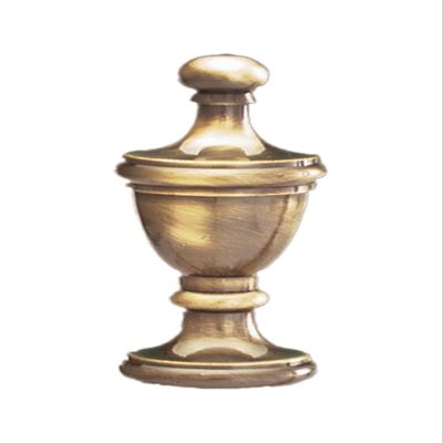 B&P Lamp Brass Finial, Antique Finish, Tap 1/4-27F