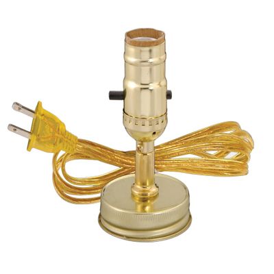 B&P Lamp Mason Jar Adapter with White Cord