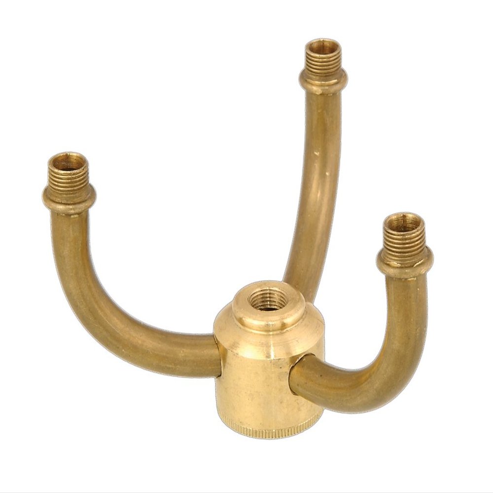B&P Lamp Solid Brass 3-Arm Cluster Body