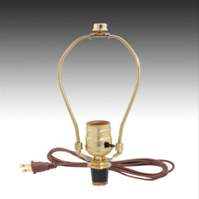 B&P Lamp Make-A-Lamp Kit W/9" harp, Brown Cord